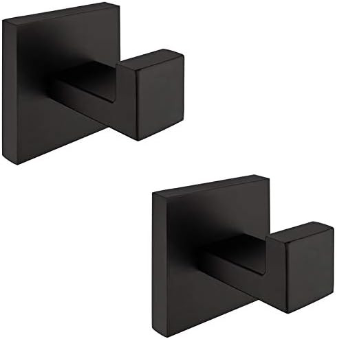 Amazon.com: Nolimas 2 Pack Matte Black Towel Hook Stainless Steel Bathroom Rustproof Clothes Towe... | Amazon (US)