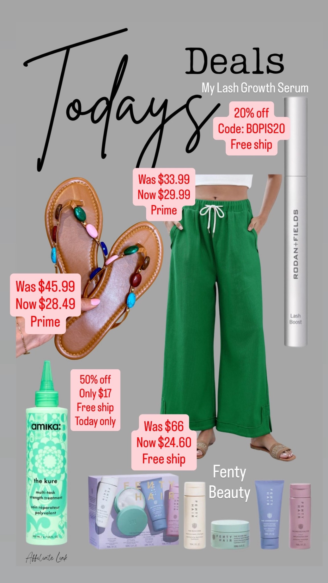 Todays deals
My lash growth serum
Summer beauty
Soccer mom outfit
Sandals
Amika 50% off
Hair care 

#LTKdayinmylife #LTKSaleAlert