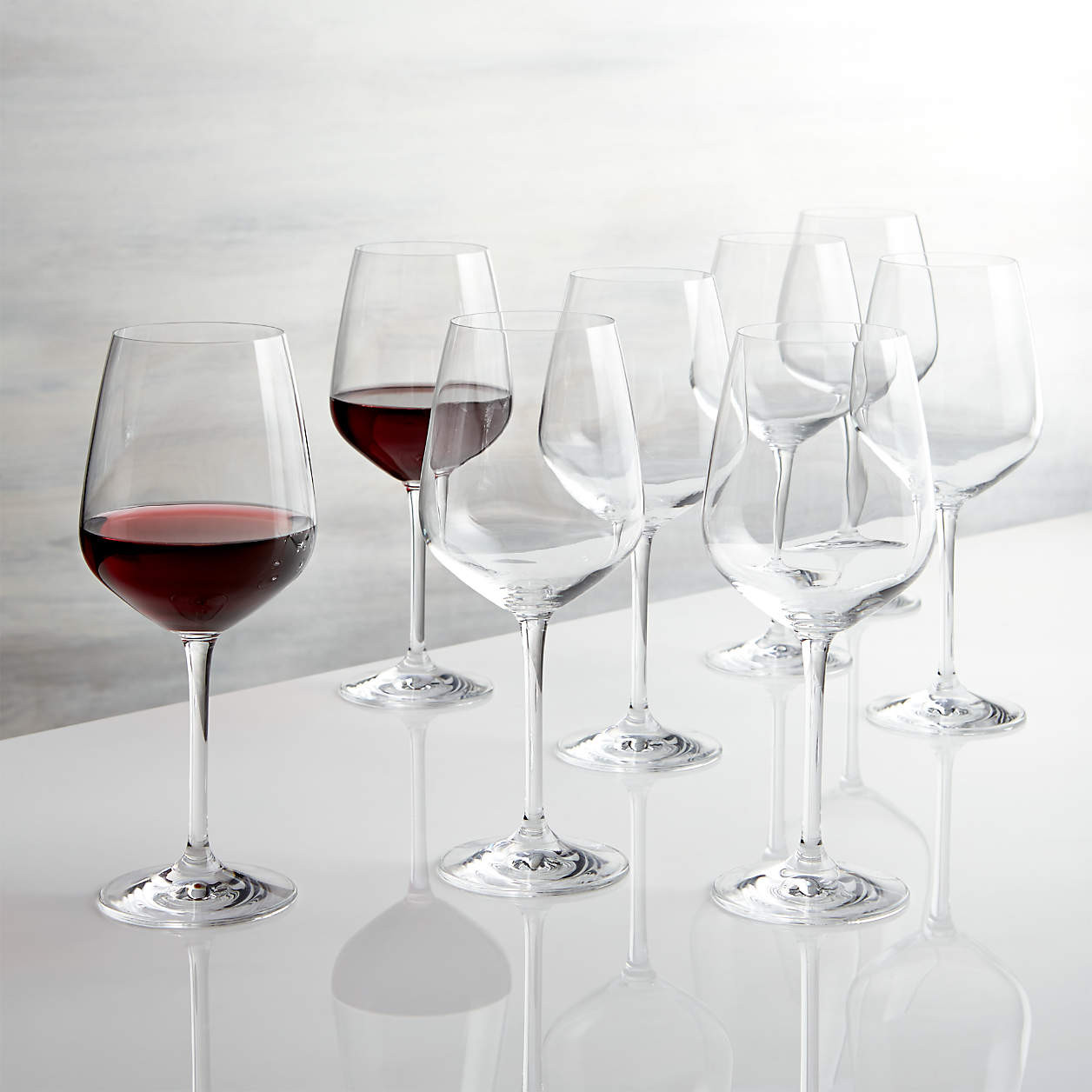 Nattie Red Wine Glasses, Set of 8 + Reviews | Crate & Barrel | Crate & Barrel