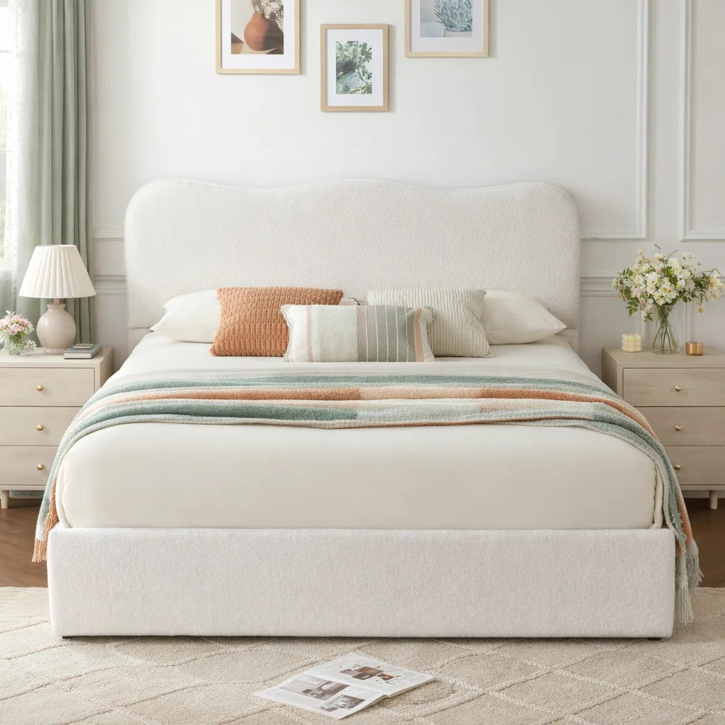 Arusha Boucle Upholstered Platform Storage Bed With 4 Drawers | Wayfair North America