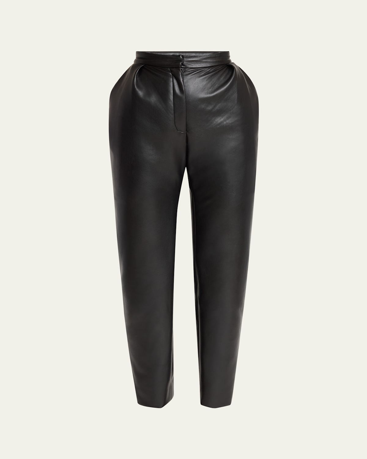 Eco Leather Pleated Tapered-Leg Pants | Bergdorf Goodman