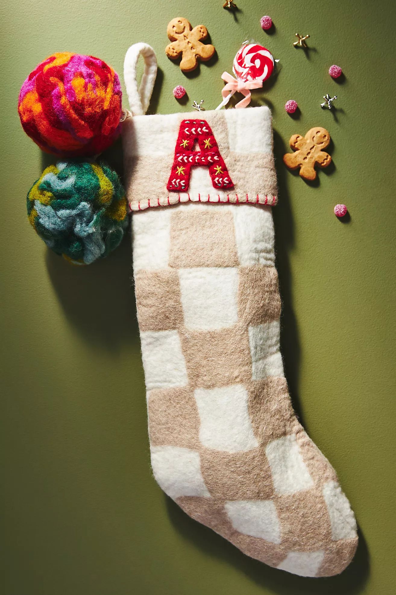 Monogram Felted Stocking | Anthropologie (US)