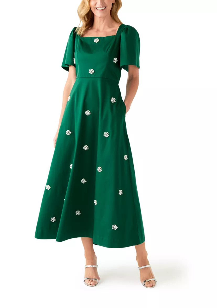 Women's Long Sleeve Embellished Midi Dress | Belk