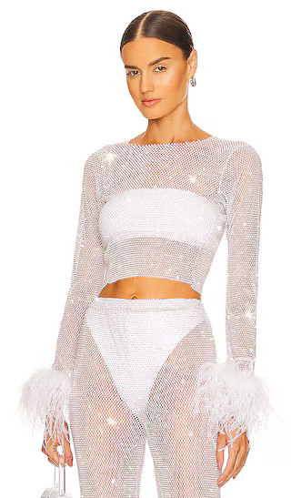 Feathers Top in White | Revolve Clothing (Global)