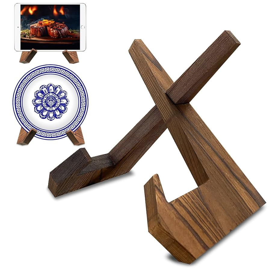 MoMbod Cookbook Stand for Kitchen, Wooden Recipe Cook Book Holder, Multifunctional Display Stand ... | Amazon (US)