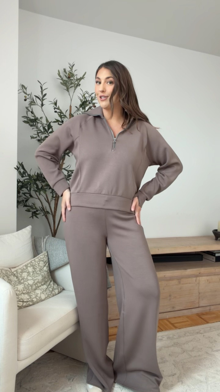 Spanx did it again 🤎 This new color is SO good for fall and somehow makes a comfy matching set look instantly elevated. I’d wear this for travel days, errands, school drop-off…basically everything.

Spanx matching set, Spanx new color, brown lounge set, fall travel outfit, wide leg pants, quarter zip set, comfy chic outfit, size 12 14 style

#LTKootd #LTKMidsize #LTKTravel