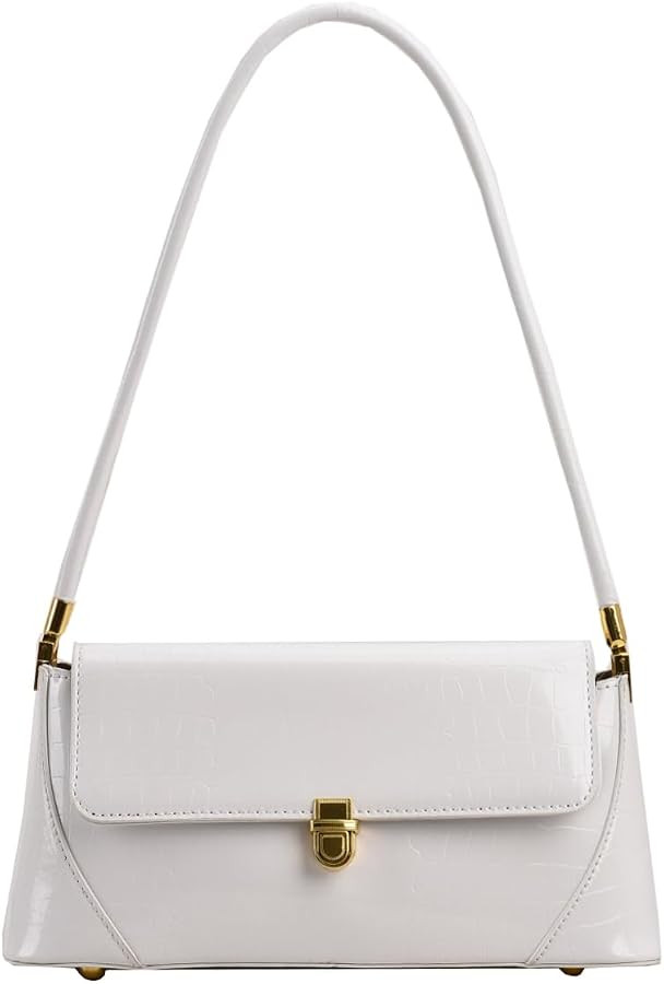 Pink Metallic Shoulder Bag Silver Tote Clutch for Women Gold Shoulder Purse with Buckle Closure | Amazon (US)