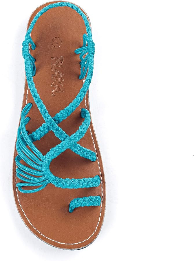 Plaka Flat Sandals for Women Palm Leaf | Amazon (US)