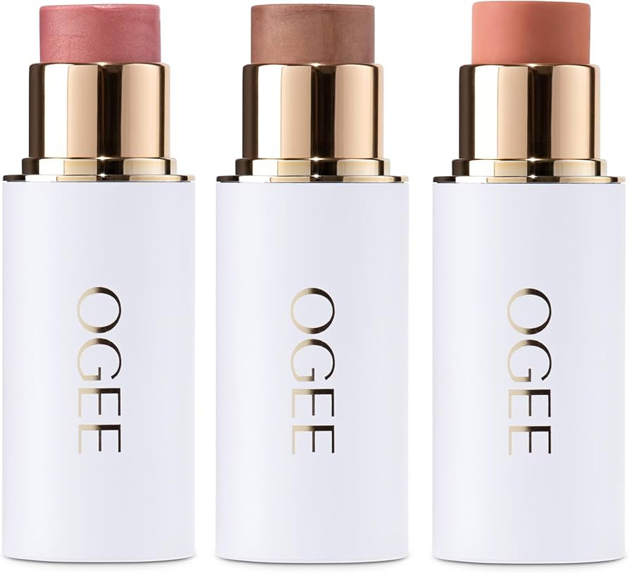Ogee Face Stick Trio - Golden Contour Stick Makeup Collection - Certified Organic Bronzer, Blush ... | Amazon (US)
