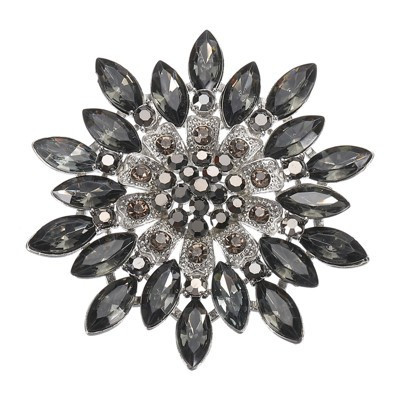 Unique Bargains Rhinestone Sunflower Brooch Pin Grey | Target