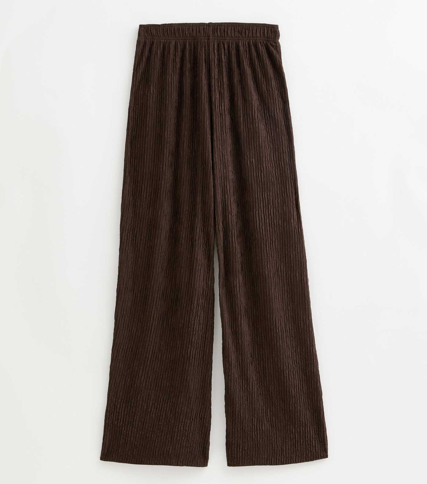 Brown Textured Jersey Wide Leg Trousers | New Look | New Look (UK)