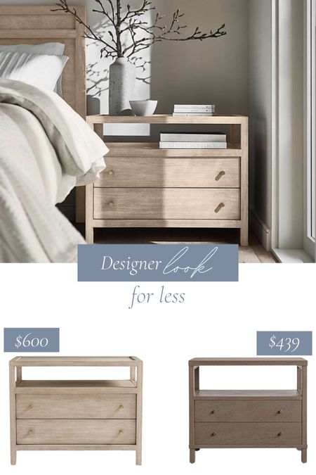 Designer look for less nightstand, wood nightstand, 2 drawer nightstand, bedroom decor, home decor, coastal decor 

#LTKHome