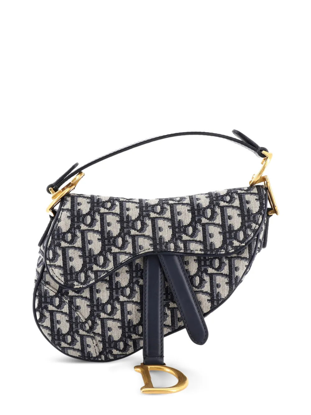 Christian Dior Pre-Owned Saddle Handbag Oblique Canvas Mini shoulder bag - Blue | Farfetch Global