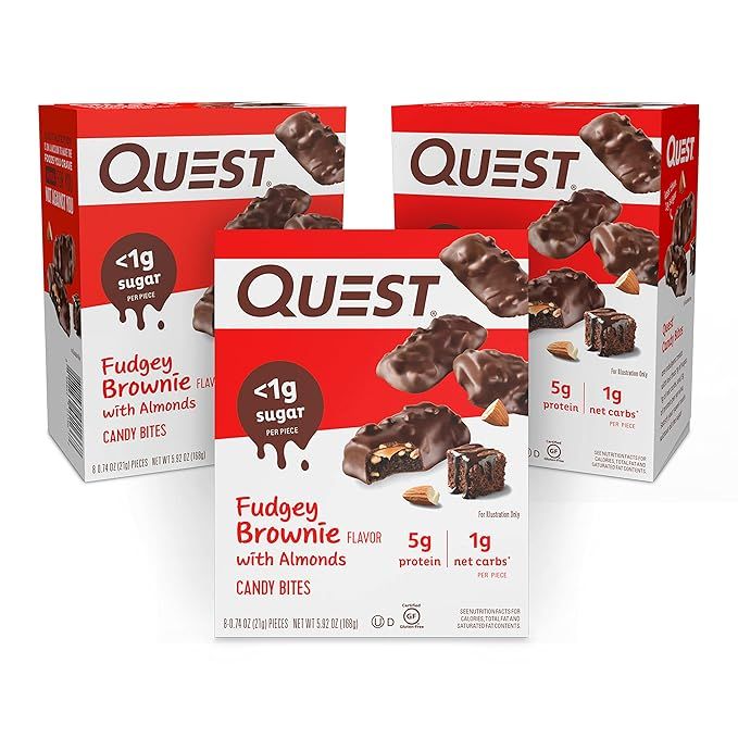 Quest Nutrition Fudgey Brownie Candy Bites, 24 Count - Pack of 3 | Amazon (US)