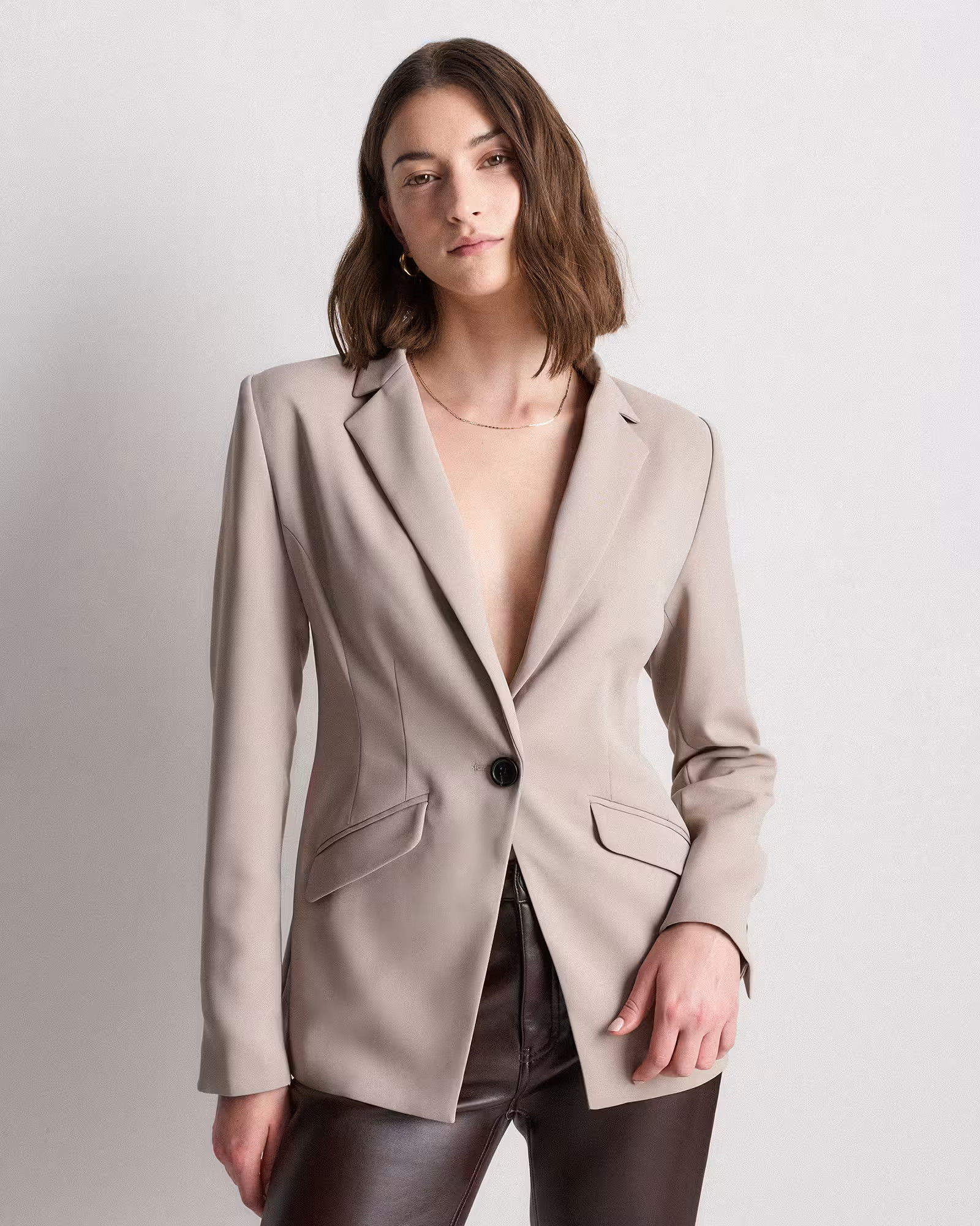 Stretch Crepe Cinched Waist Blazer | Quince