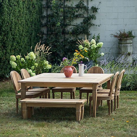 Reclaimed Teak Square Dining Table | Terrain