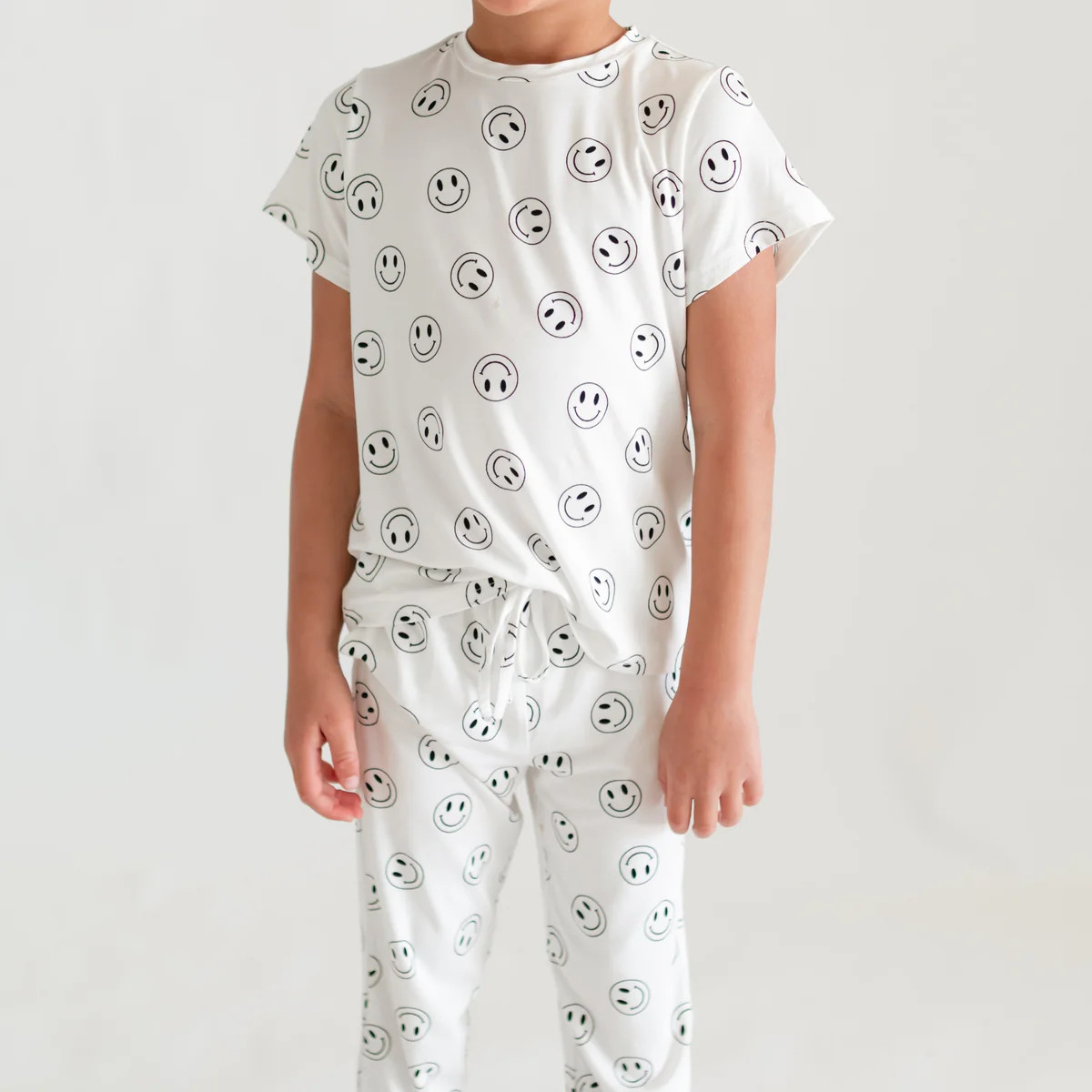 Youth Jogger Set In Black Smiley | Silks Design