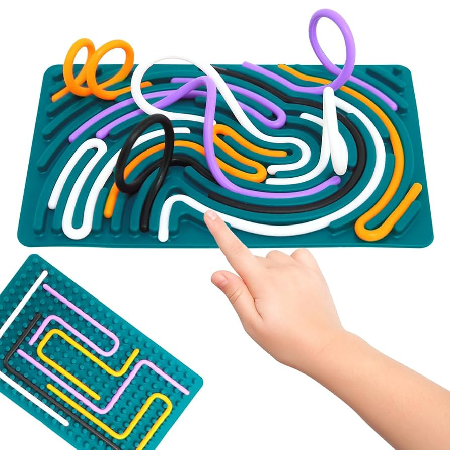 Sensory Activity Board for Kids 3+ & Adults - Fidget Toys, Autism Products, Silicone Calm Down To... | Amazon (US)