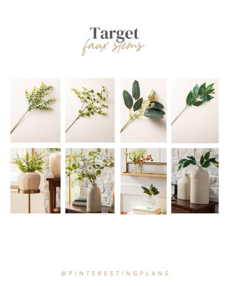 Target faux stems that are great all year round! Showing how you can style each below the picture of the stem. I don’t have a green thumb so this is my favorite way to do plants

#LTKSeasonal #LTKhome