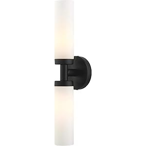 Livex Lighting 10104-04 Aero Collection ADA 2-Light Bathroom Vanity Light with Satin Opal White Glas | Amazon (US)