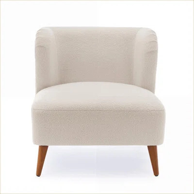 Veda Boucle Upholstered Accent Chair, Cream (Milky White) Single Seating Chair for Adults, Living Room Bedroom Small Spaces | Wayfair North America