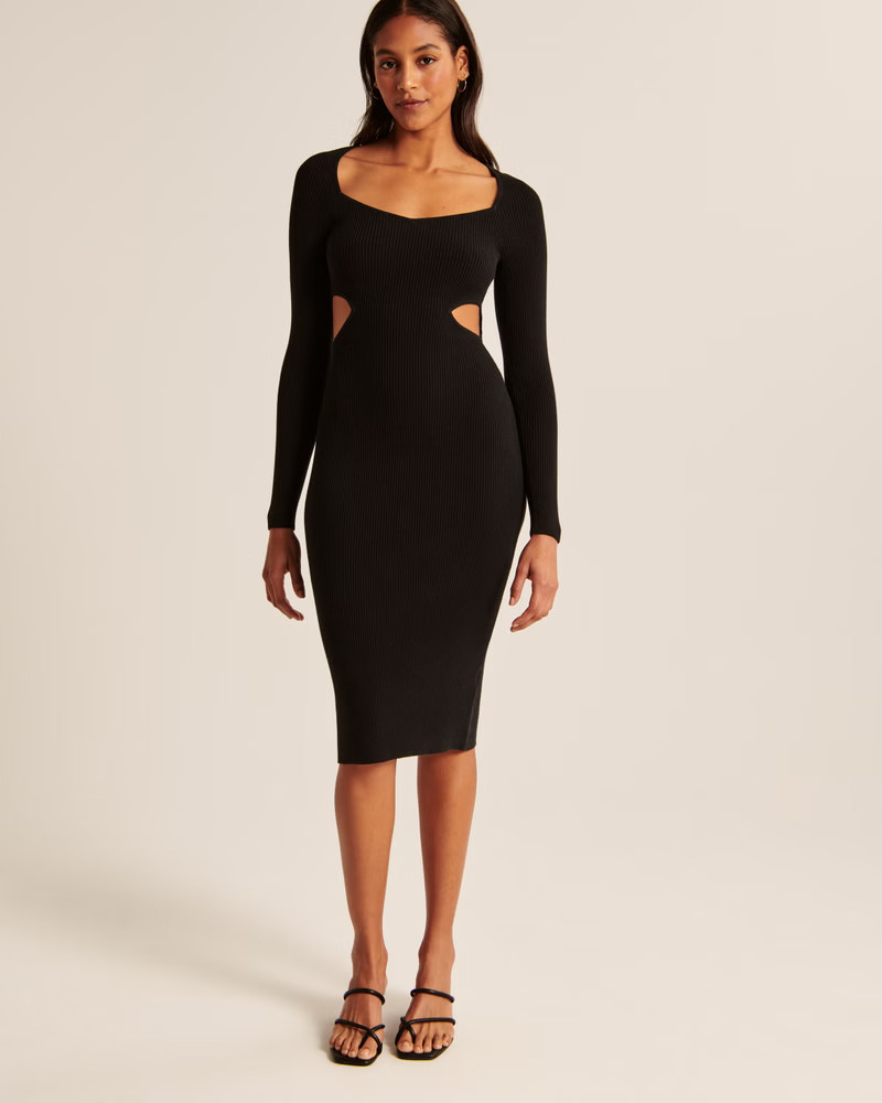 Elevated Knit Cutout Midi Dress | Abercrombie & Fitch (US)