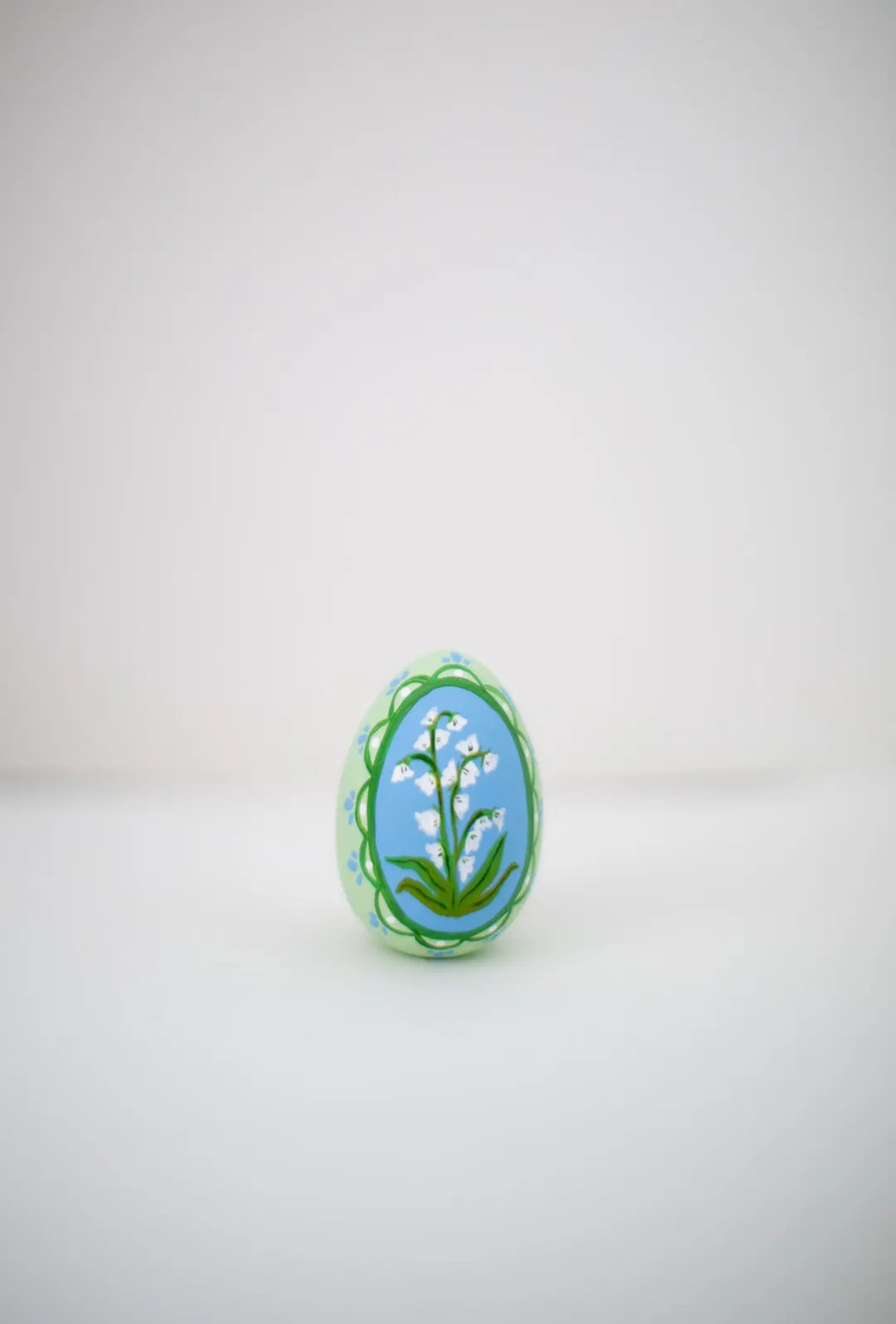 Heirloom Wooden Easter Eggs - Lilly of the Valley on Hydrangea and Spring Green - 2.5" Smaller Si... | Etsy (US)