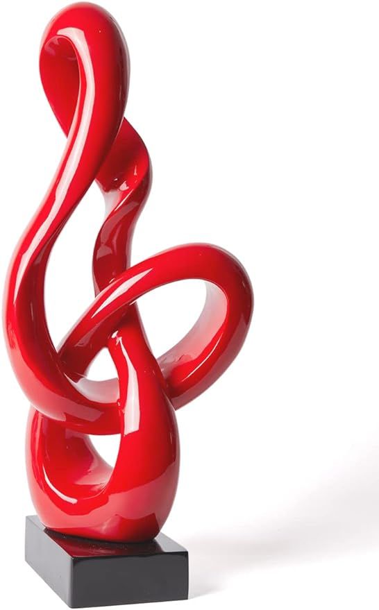 NENBOLEC Music Note Sculpture Decor Treble Statue Gifts Polyresin Home Arts Red 22.5 Inch | Amazon (US)