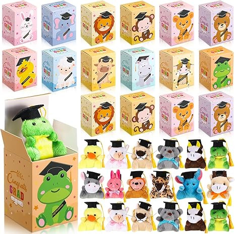 36 Sets Mini Graduation Stuffed Animal Plush Toy with Gifts Box, Preschool Kindergarten Graduatio... | Amazon (US)