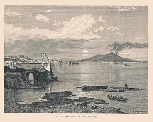 Naples Italy and Vesuvius View | Artfully Walls