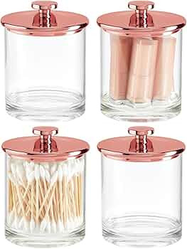 mDesign Small Modern Apothecary Storage Organizer Canister Jars - Acrylic Containers for Bathroom... | Amazon (US)