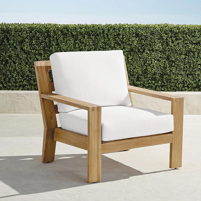 Calhoun Lounge Chair with Cushions in Natural Teak | Frontgate | Frontgate