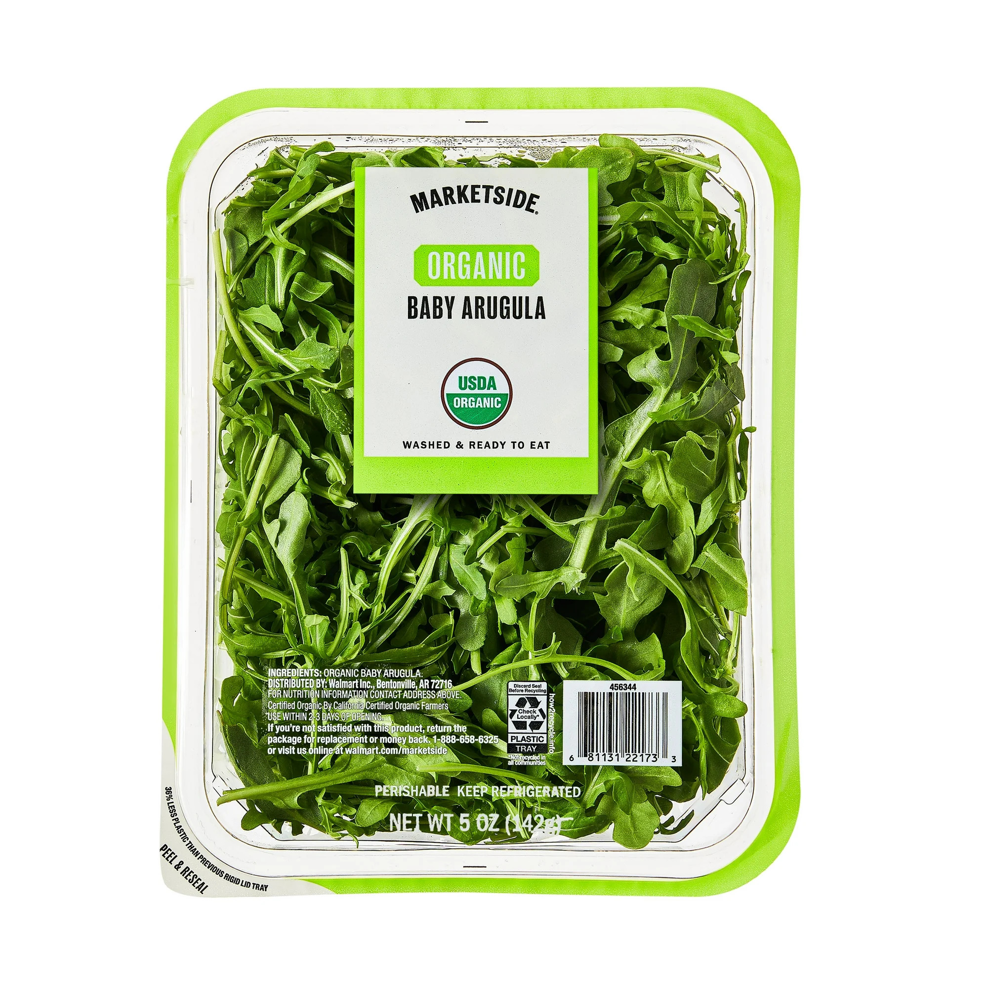 Marketside Organic Baby Arugula Salad, 5 oz Clam Shell (Fresh) | Walmart (US)