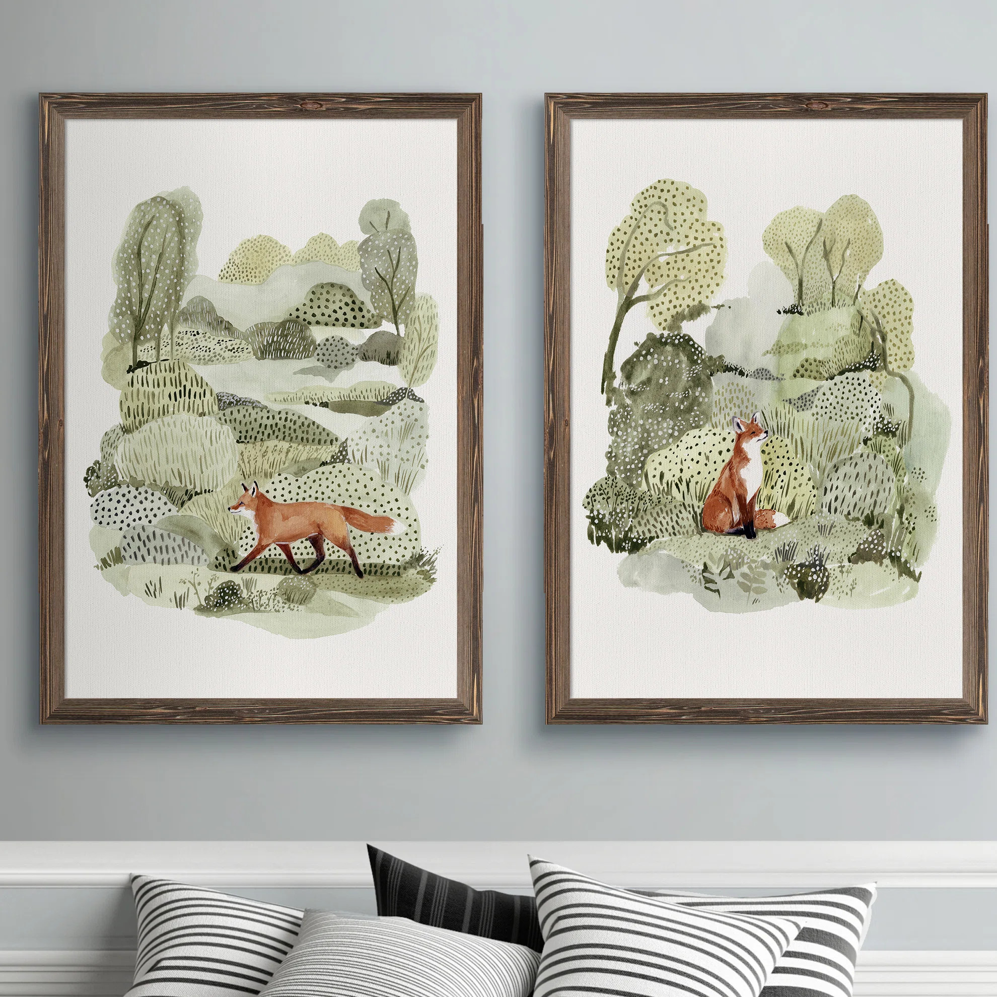 Fox Glen I - 2 Piece Framed Painting Print Set (Set of 2) | Wayfair North America