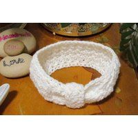 Handmade Crochet Headband - Ear Warmer All White | Etsy (US)