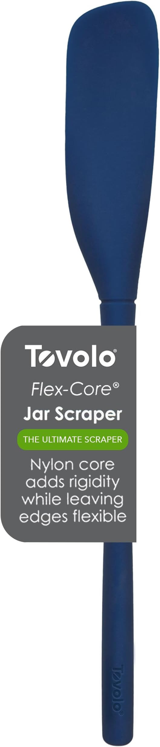 Tovolo Flex-Core Silicone Spatula Jar Scraper, Deep Indigo - Long-Handled Rubber Spatula with Ang... | Amazon (US)