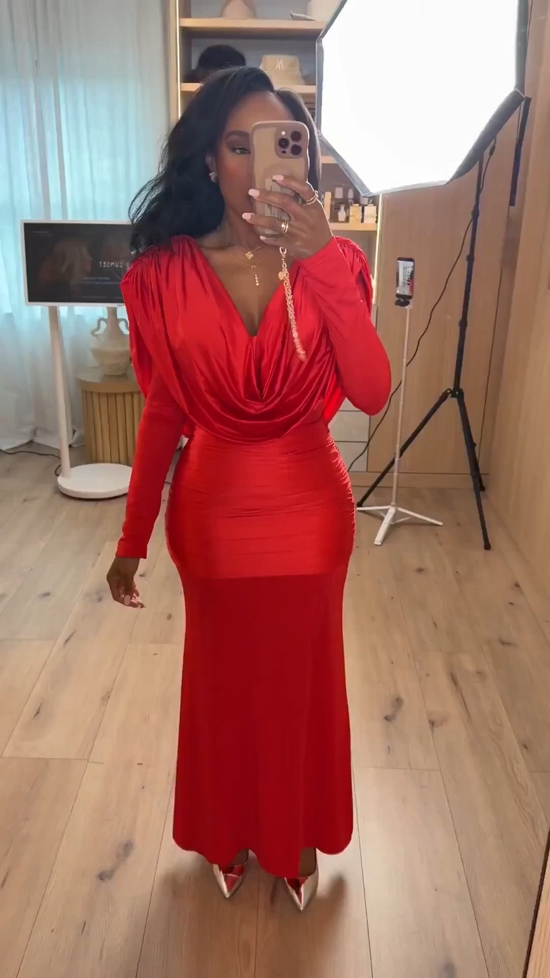 ✨ Valentine’s Day, Effortlessly Done

A classic red moment that truly does all the talking. The draped neckline, flattering ruching, and sleek silhouette create a confident, elevated look that feels timeless without being overdone. This is the kind of dress you can rewear for multiple occasions, making it an easy cost-per-wear win in your date-night wardrobe.

Perfect for:
• Valentine’s Day dinner
• Date night
• Romantic evening plans

📏 Sizing:
Dress: Small
Shoes: True to size

Measurements:
5’4” · 138 lbs · 34D · 27” waist · 40” hips

Tap to get details.

Red Valentine’s Day dress inspiration, elegant date night outfit, flattering ruched dress, romantic evening look, timeless red dress styling.

Follow me on Instagram and YouTube @kirasfashionfinds

#LTKootd #LTKPetite