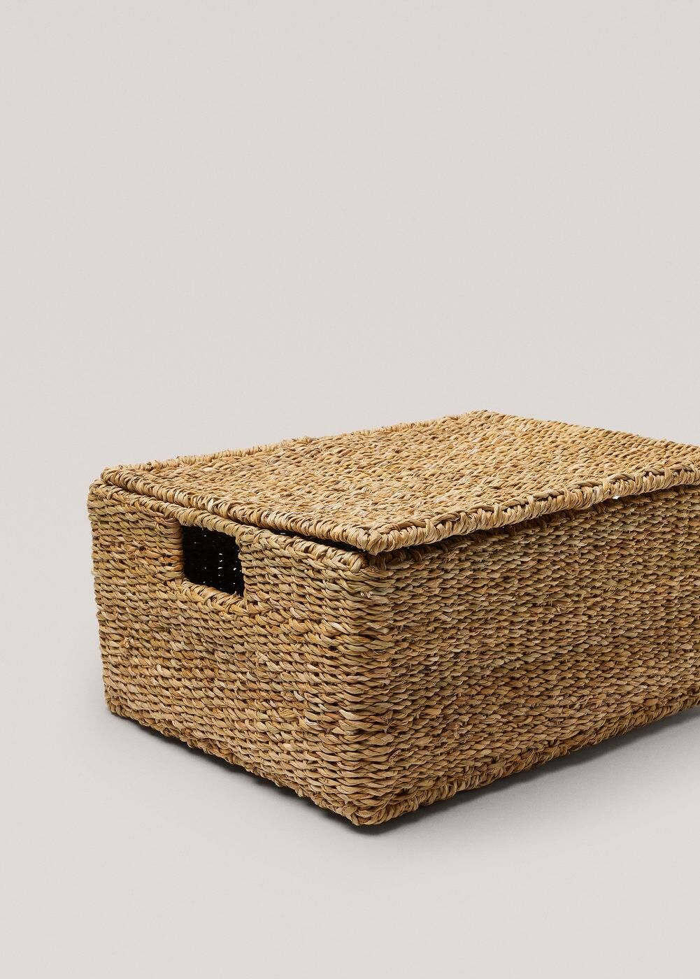 Basket with handles 45x35x21cm -  Home | Mango Home United Kingdom | MANGO (UK)