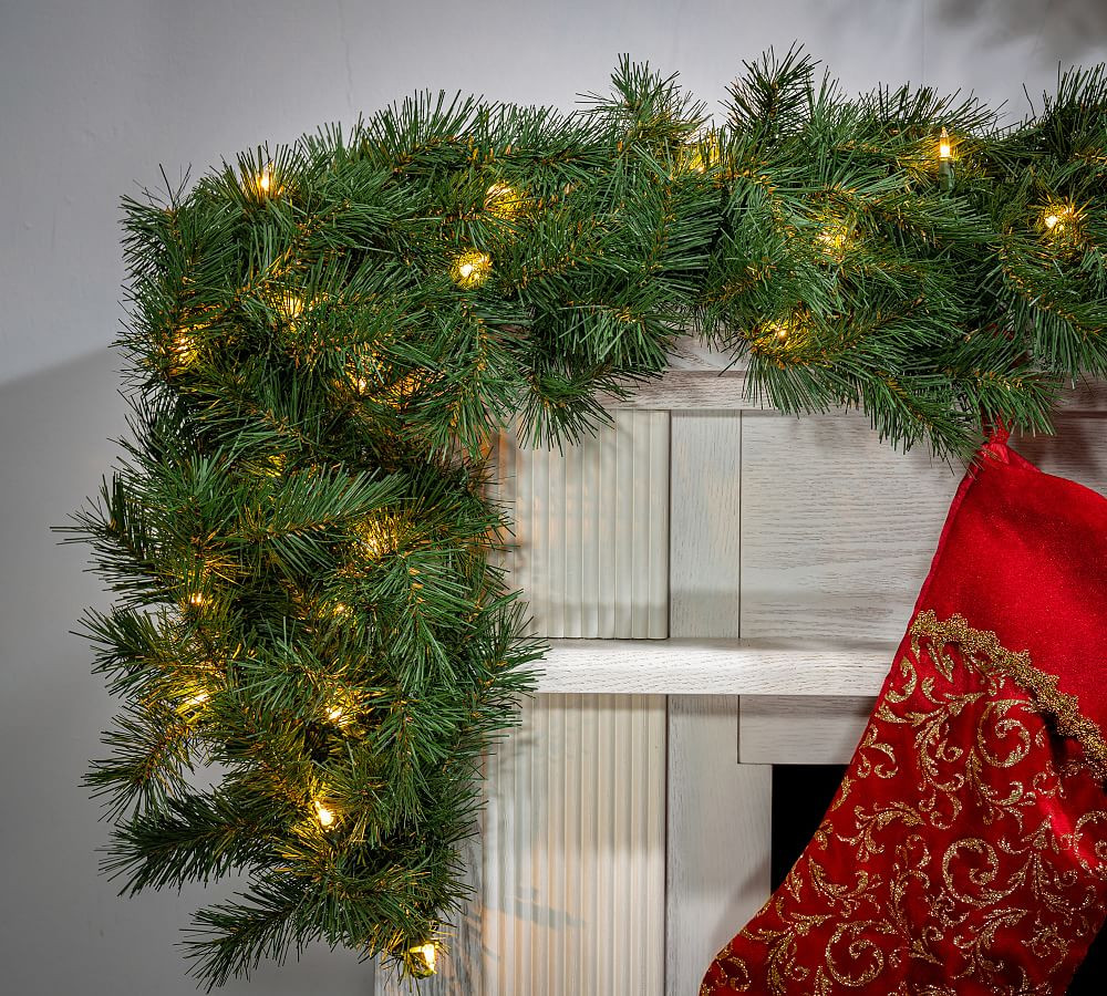 Faux Lit Aspen Spruce Garland - 9 Ft. | Pottery Barn (US)