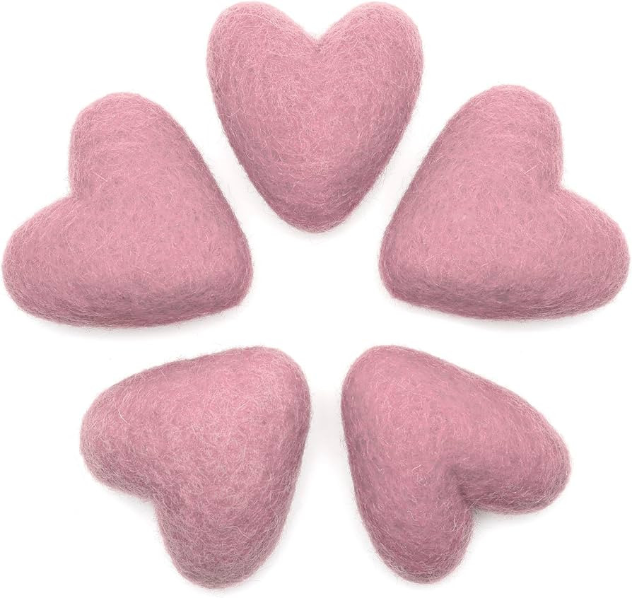 Glaciart One Felted Hearts - 2.4” (5 Pcs) - Needle Felting - Needle Felting & Essential Oils Re... | Amazon (US)