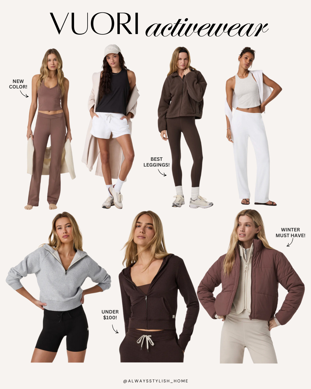 Vuori activewear favorites 🤍 Ultra-soft, elevated workout and athleisure pieces designed for comfort, movement, and everyday wear—from workouts to lounging to travel days. 

 #LTKfitnessgoals #LTKActive #LTKSaleAlert