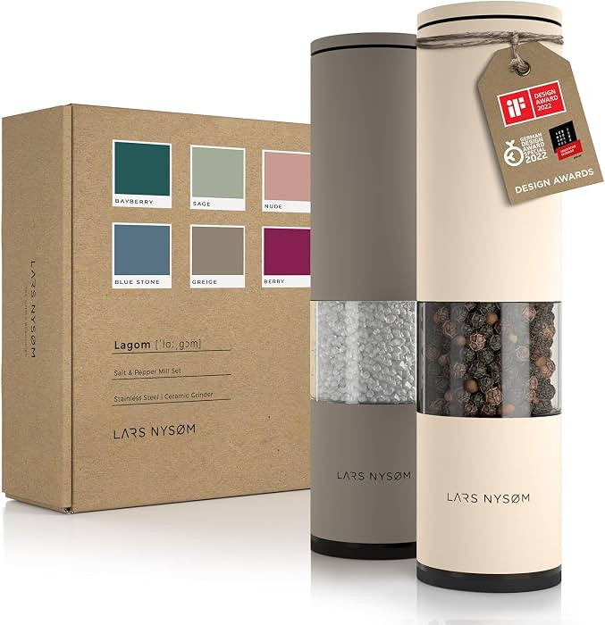 LARS NYSØM Salt and Pepper Grinder Set 2 pieces I Salt Pepper Mill with Adjustable Ceramic Grind... | Amazon (US)