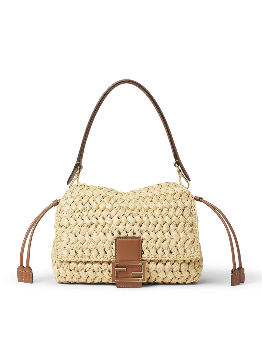 MEDIUM MAMMA BAGUETTE BAG IN WOVEN RAFFIA | Suitnegozi INT