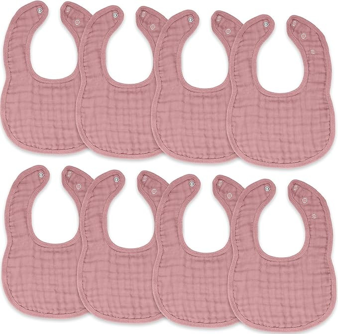 Comfy Cubs Muslin Baby Bibs, Drool Bibs, Adjustable with Easy Snaps, Teething & Drooling, Absorbe... | Amazon (US)