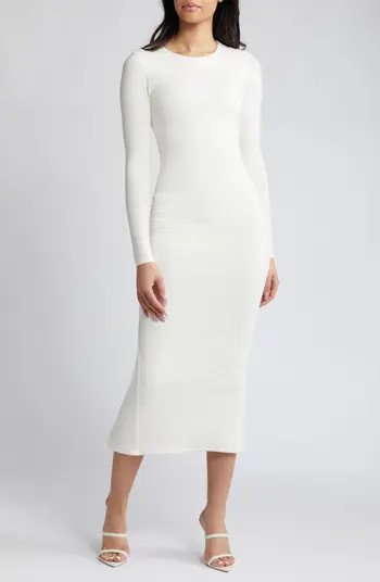 Naked Wardrobe Extra Butter Long Sleeve Midi Dress | Nordstrom | Nordstrom