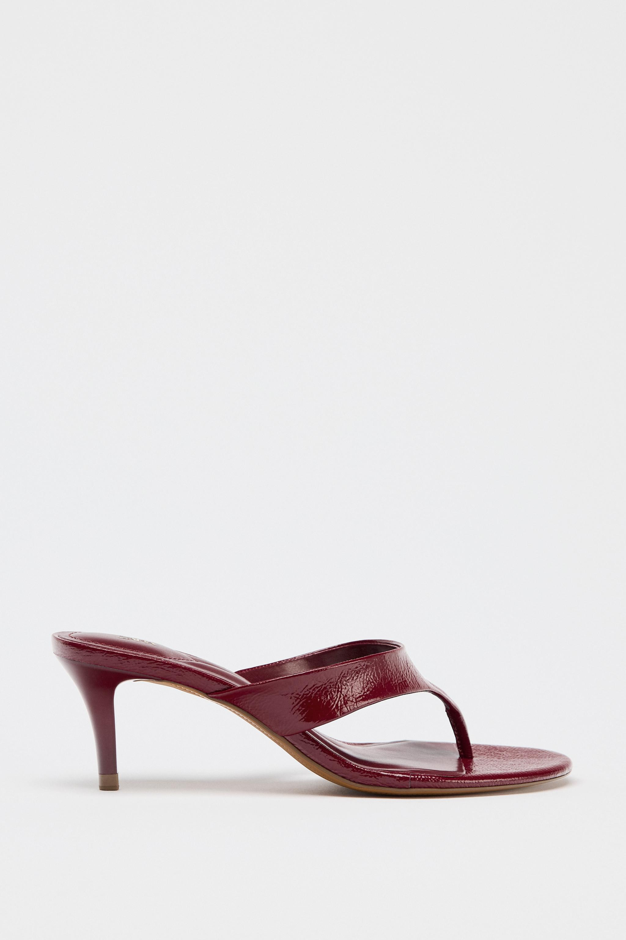 CRACKLED EFFECT HEELED SANDALS | Zara US