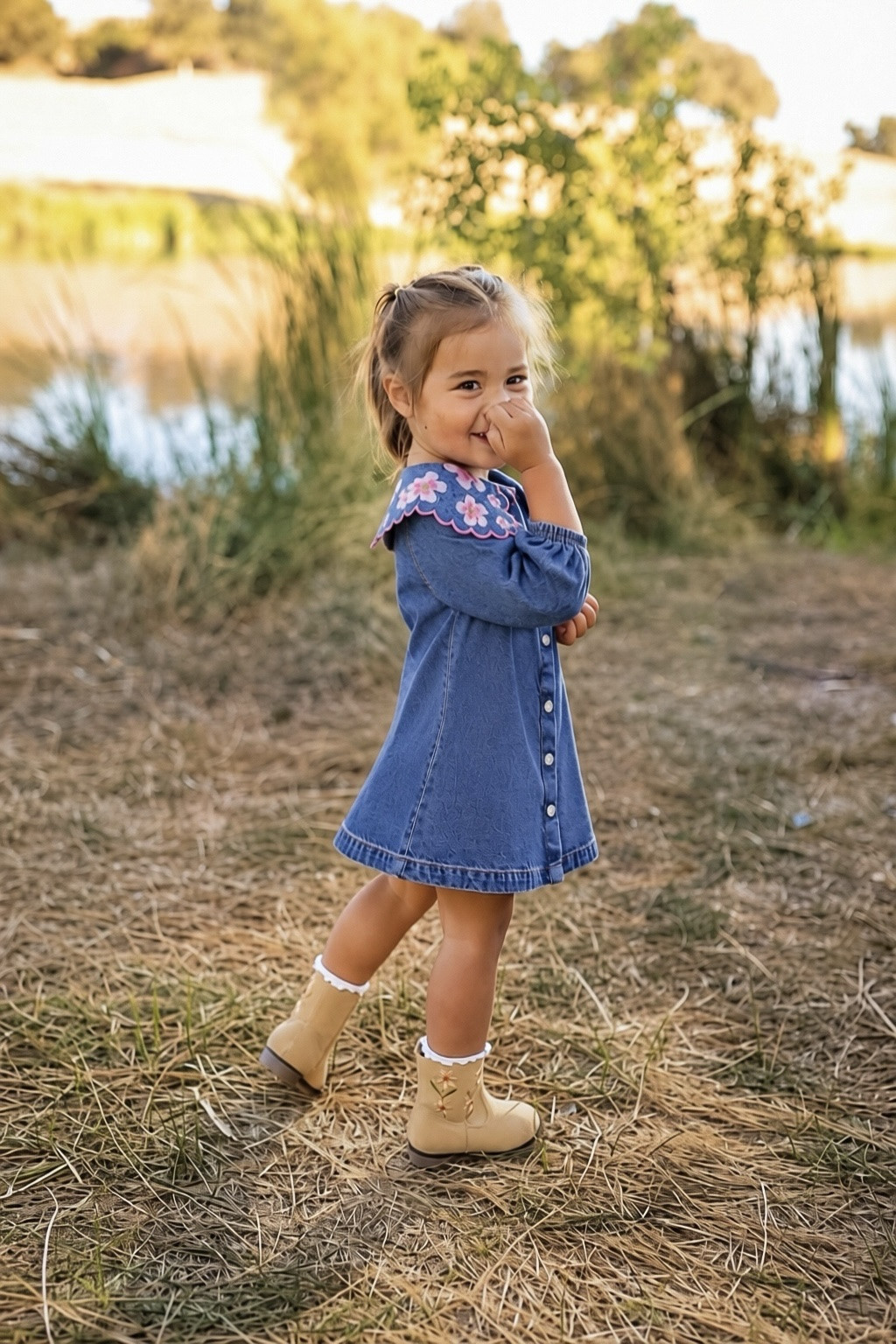 Toddler girl outfit
Toddler girl denim dress
Zara kids style
Family photos outfit
Walmart style
Walmart toddler boots