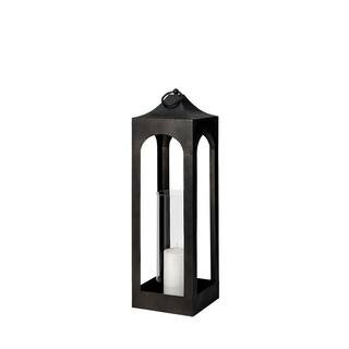 Mercana Ina Short Charcoal Metal Candle Holder Lantern 68989 - The Home Depot | The Home Depot