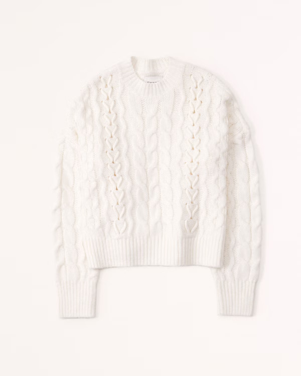 Fluffy Cable Crew Sweater | Abercrombie & Fitch (UK)