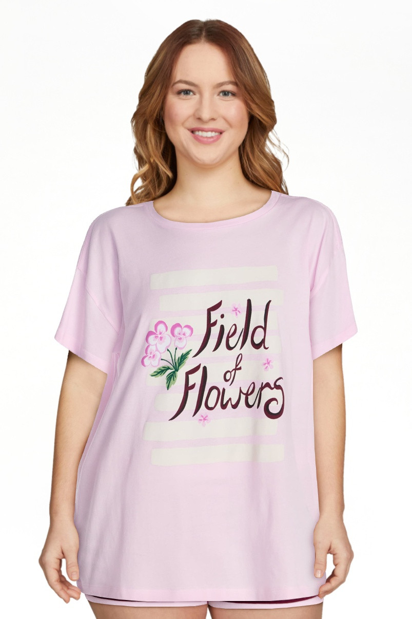 No Boundaries Sleepwear Oversized Graphic Cotton Tee, Women\u2019s and Women\u2019s Plus XXS-3X | Walmart (US)